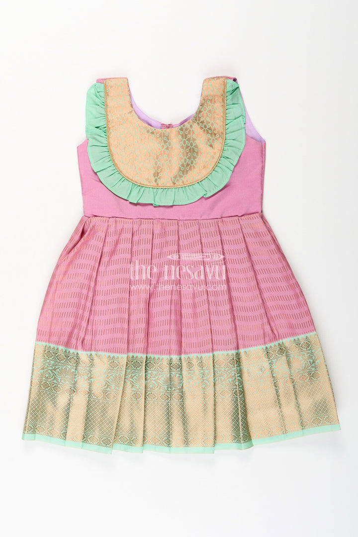 Baby girl kanchipuram silk frock for traditional and festive occasions