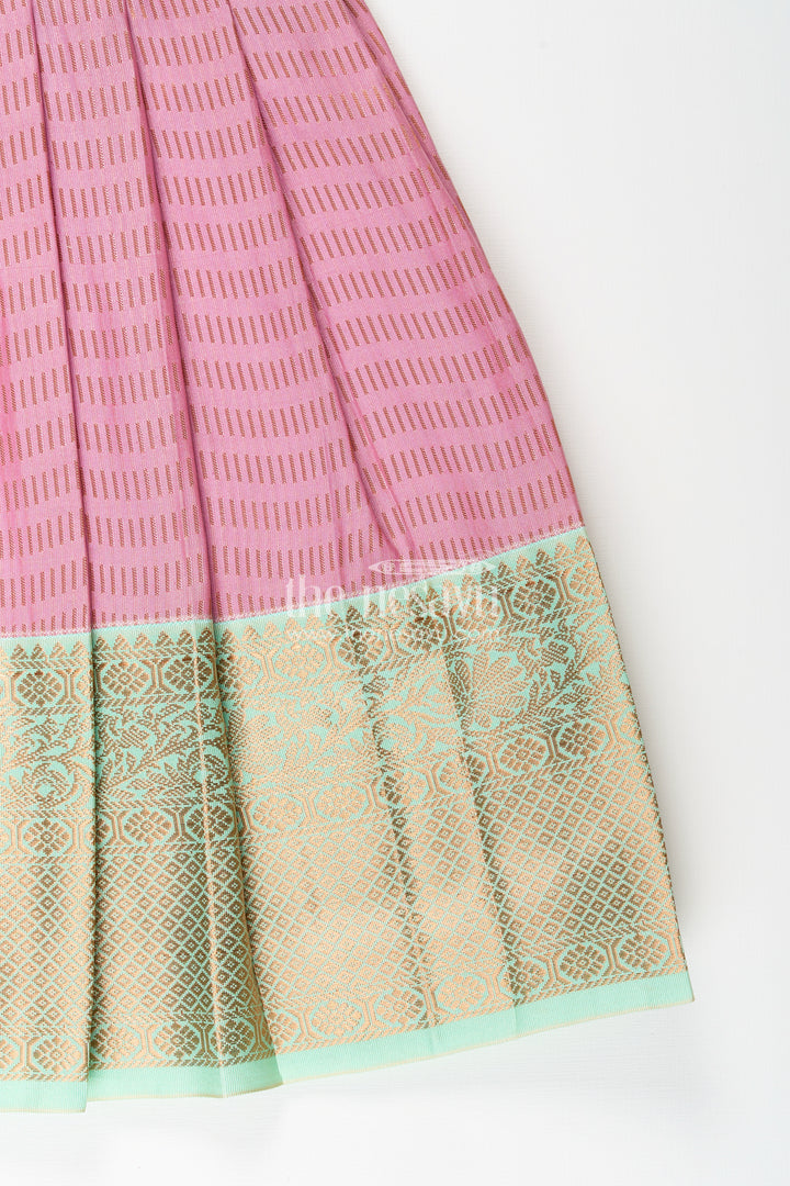 Baby girl kanchipuram silk frock for traditional and festive occasions