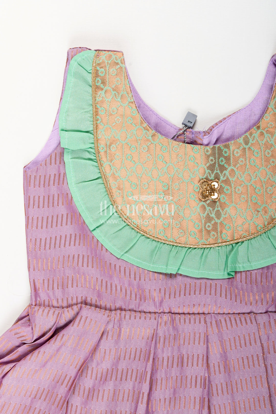 Baby girl kanchipuram silk frock for festive and cultural events