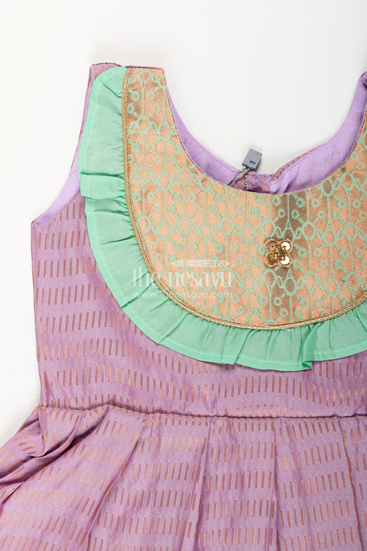 Baby girl kanchipuram silk frock for festive and cultural events