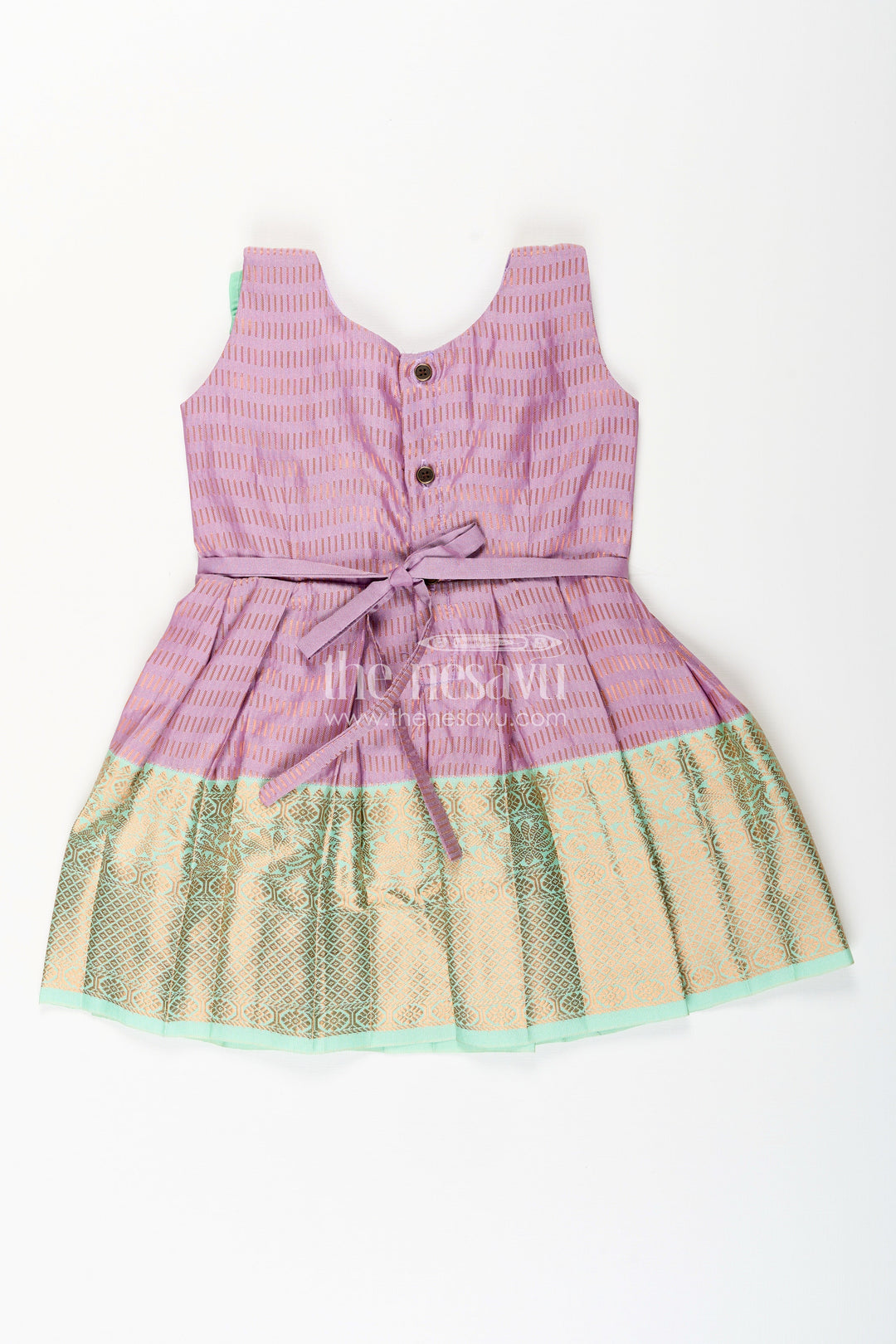 Baby girl kanchipuram silk frock for festive and cultural events