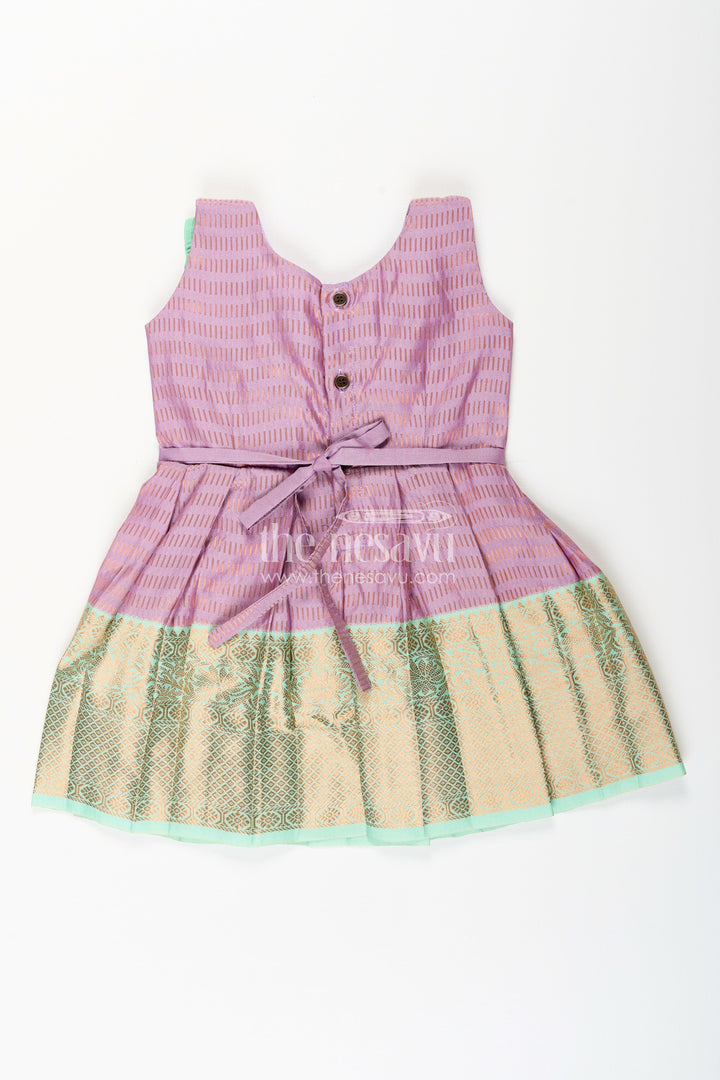 Baby girl kanchipuram silk frock for festive and cultural events