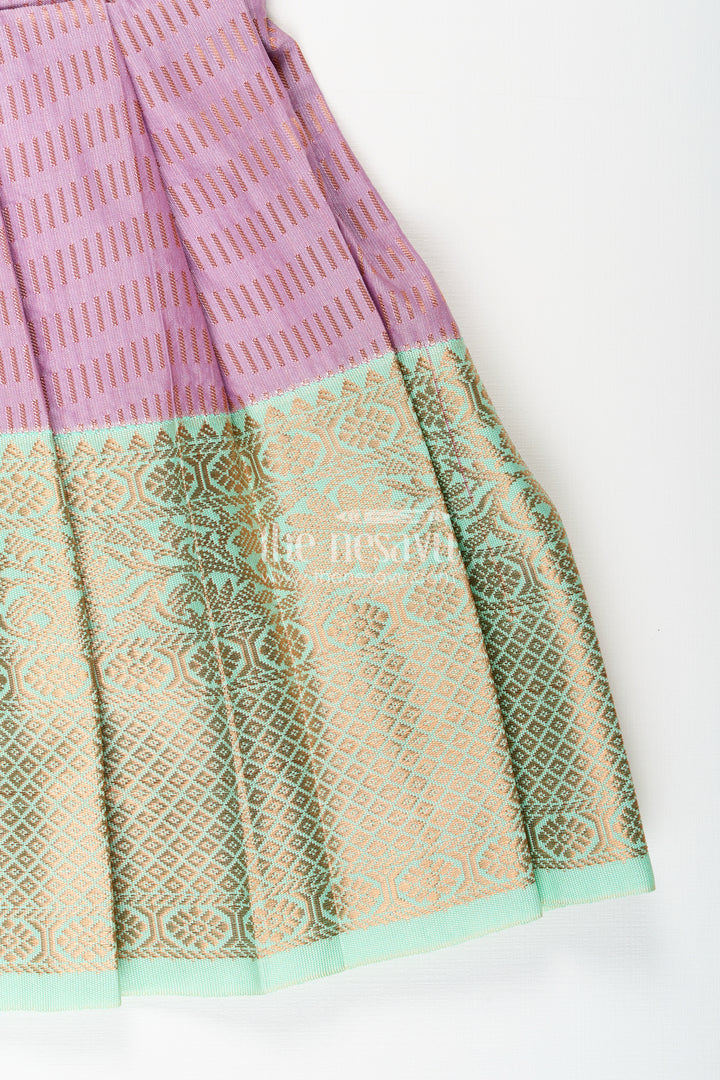 Baby girl kanchipuram silk frock for festive and cultural events