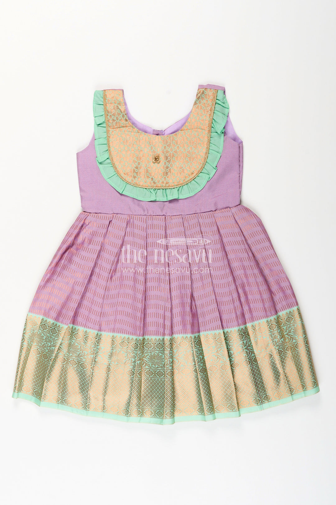 Baby girl kanchipuram silk frock for festive and cultural events