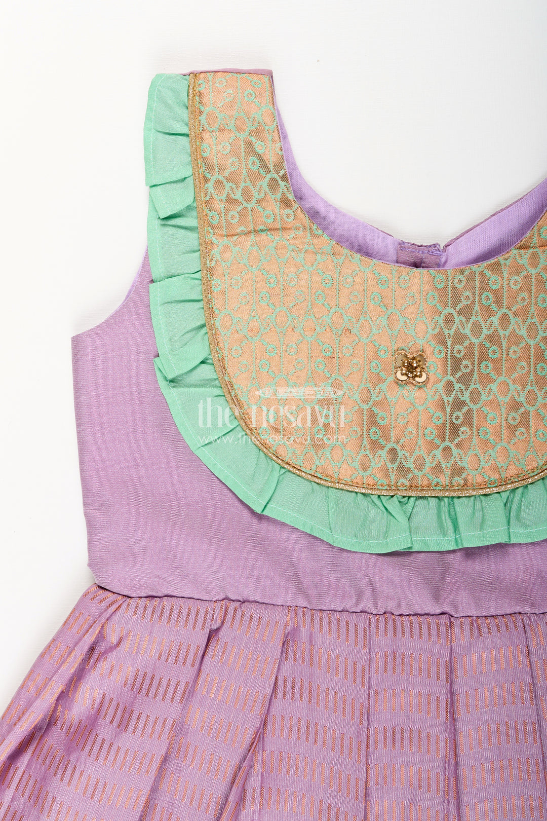 Baby girl kanchipuram silk frock for festive and cultural events