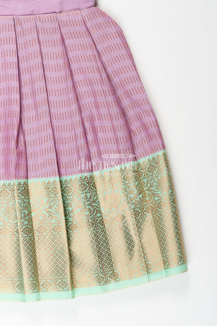 Baby girl kanchipuram silk frock for festive and cultural events