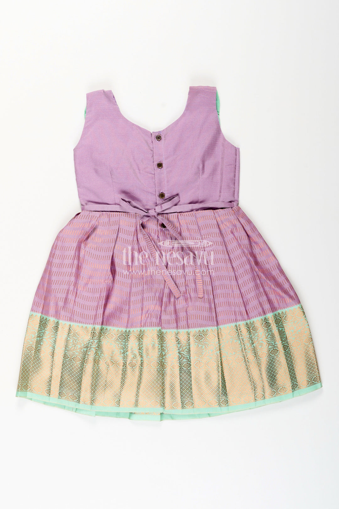 Baby girl kanchipuram silk frock for festive and cultural events
