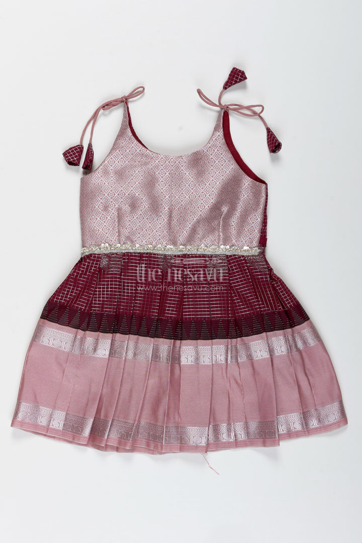 Baby girl semi silk frock for traditional functions and naming ceremony