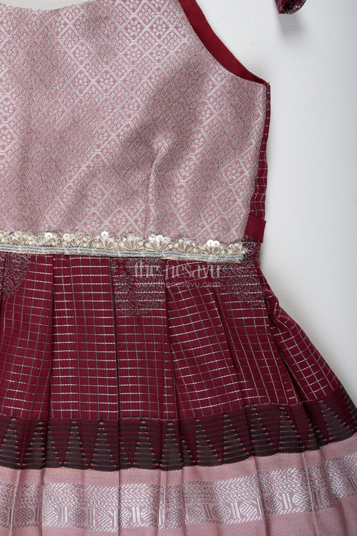 Baby girl semi silk frock for traditional functions and naming ceremony