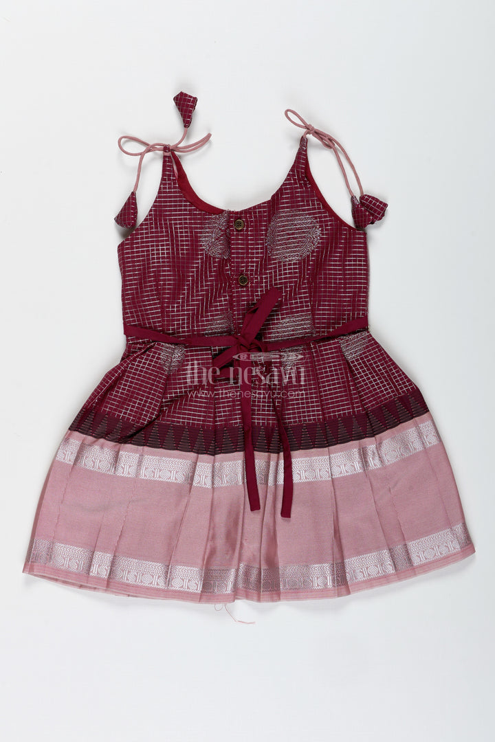 Baby girl semi silk frock for traditional functions and naming ceremony