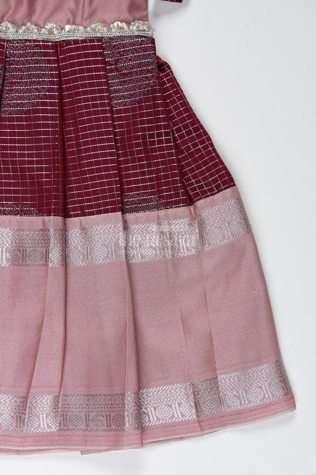 Baby girl semi silk frock for traditional functions and naming ceremony