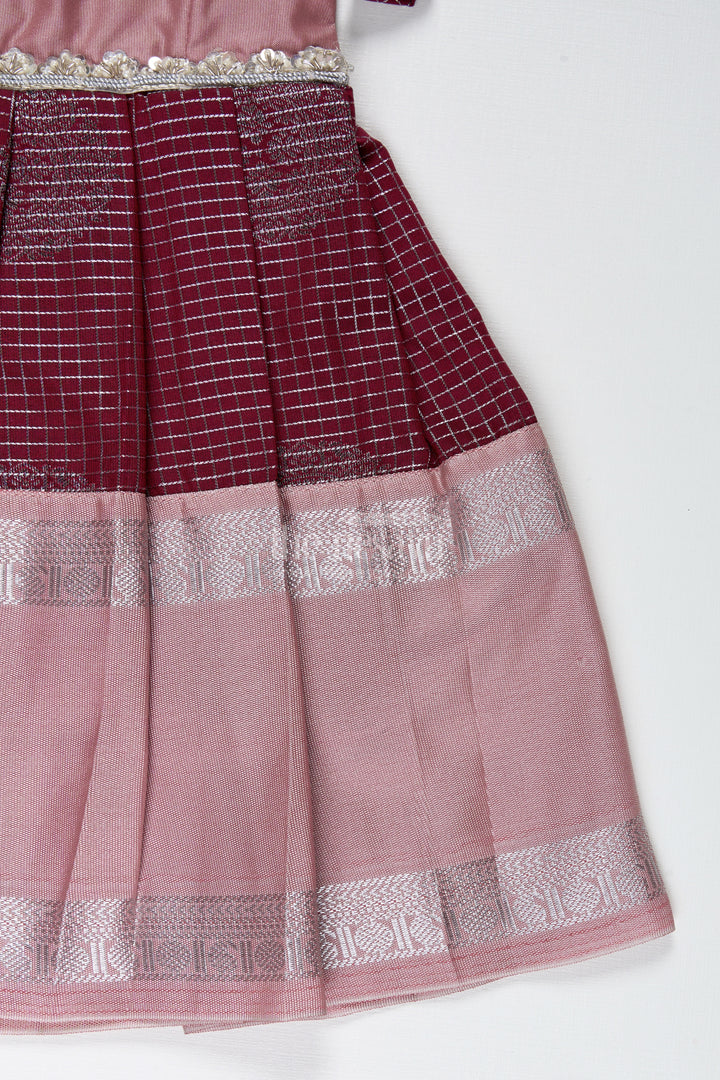 Baby girl semi silk frock for traditional functions and naming ceremony