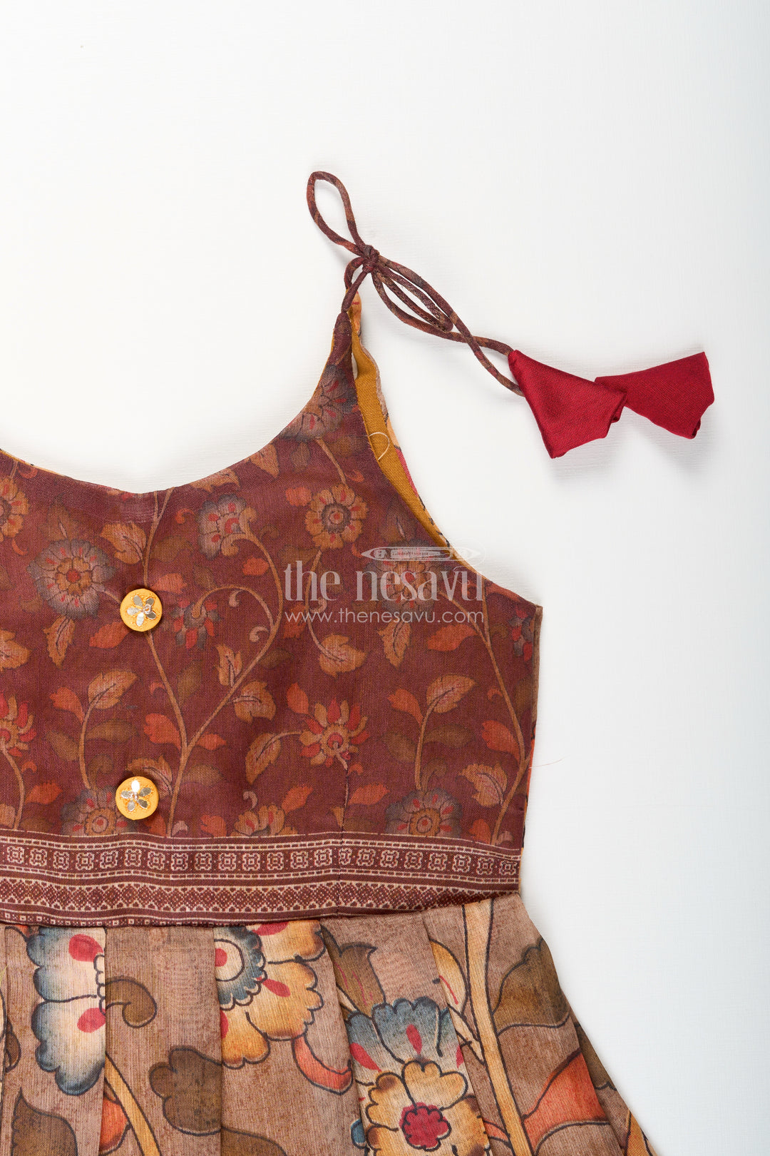 Cotton printed baby girl tie-up frock for summer outings and festive play