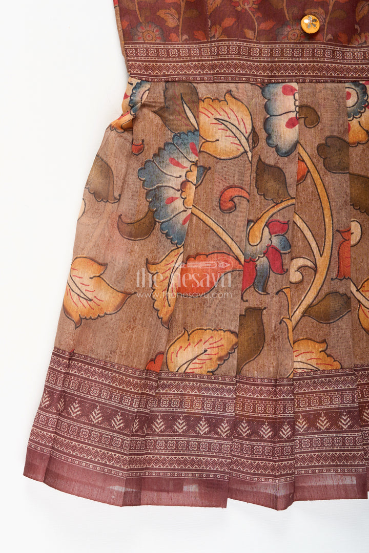Cotton printed baby girl tie-up frock for summer outings and festive play