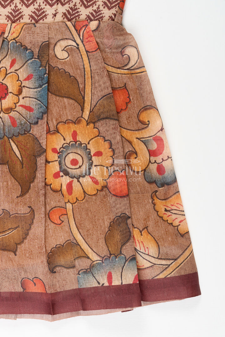 Cotton printed baby girl tie-up frock for summer outings and festive play
