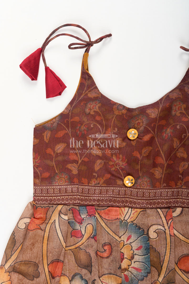 Cotton printed baby girl tie-up frock for summer outings and festive play