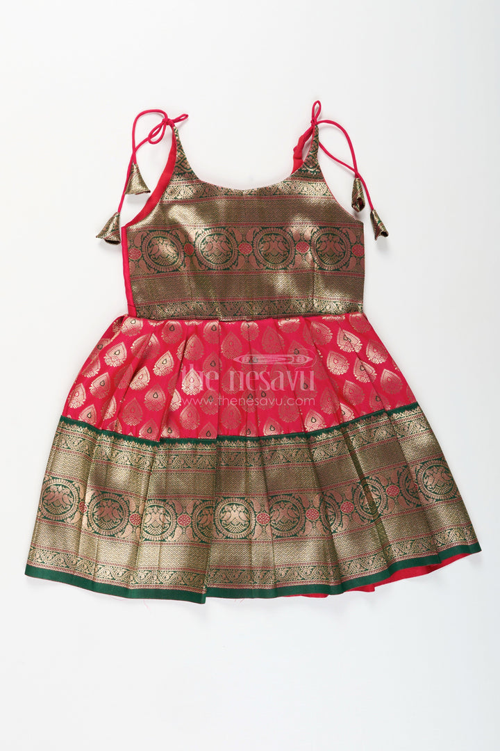 Tie-up frock for baby girls for festive and temple wear
