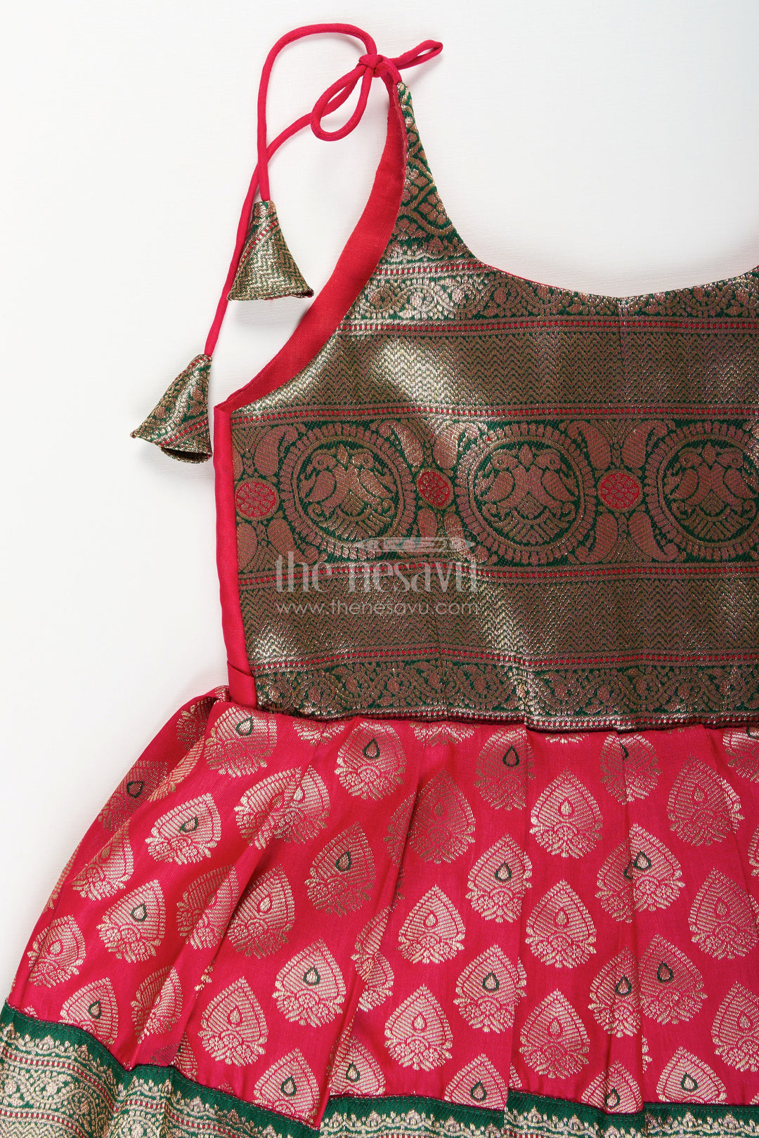 Tie-up frock for baby girls for festive and temple wear