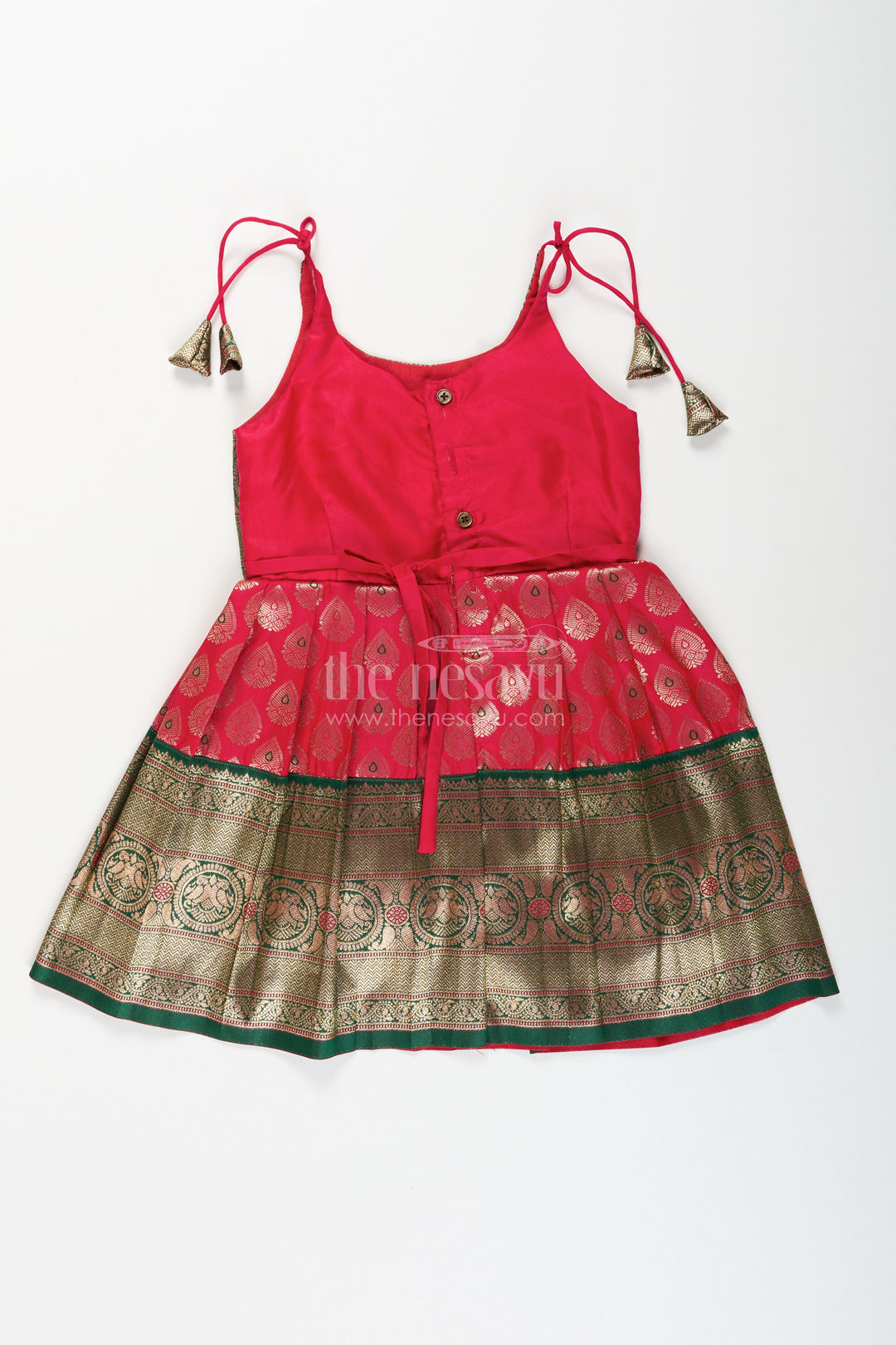 Tie-up frock for baby girls for festive and temple wear