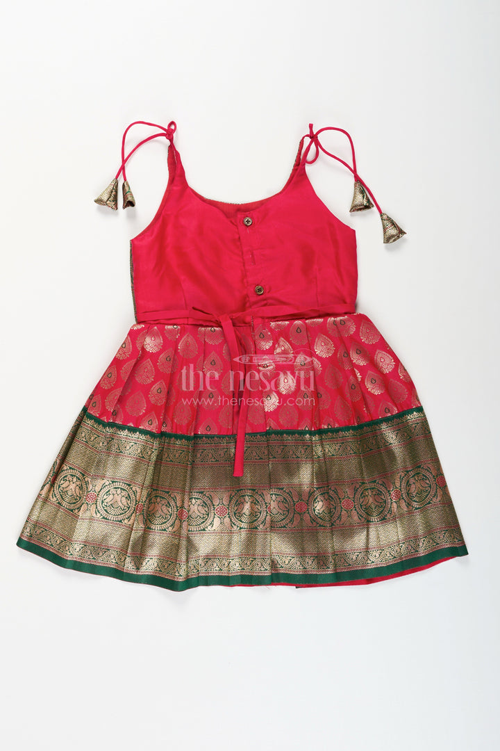 Tie-up frock for baby girls for festive and temple wear