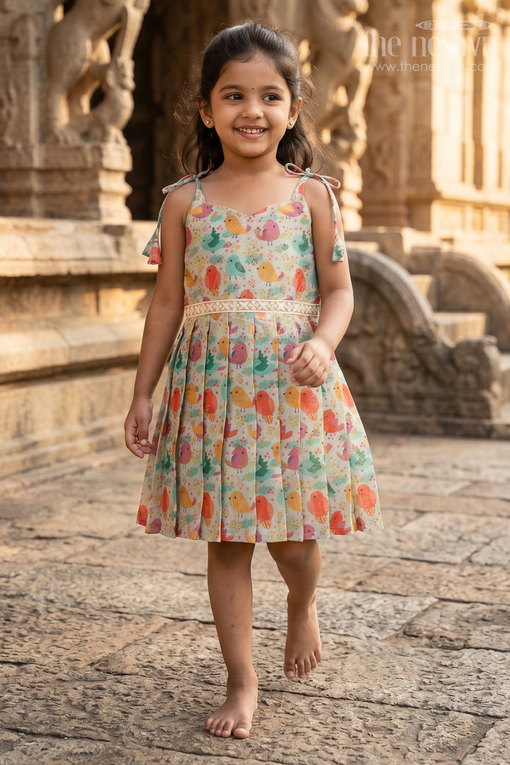 Toddler Girl Art Silk Frock for Everyday Wear and Outings