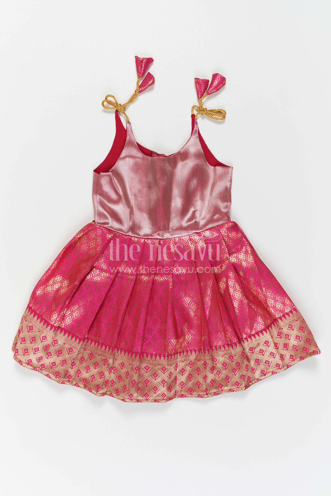 Baby Girl Tie up Frock for Festive Weddings and Birthday Parties