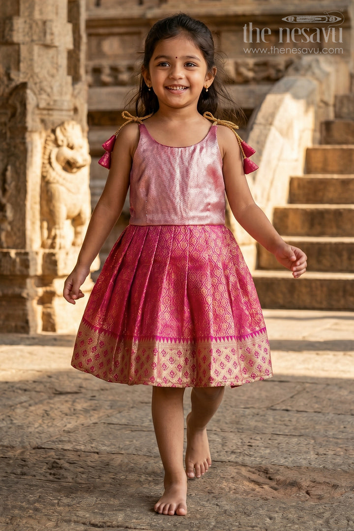 Baby Girl Tie up Frock for Festive Weddings and Birthday Parties