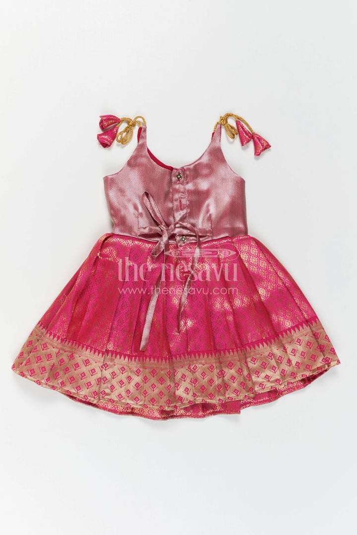 Baby Girl Tie up Frock for Festive Weddings and Birthday Parties