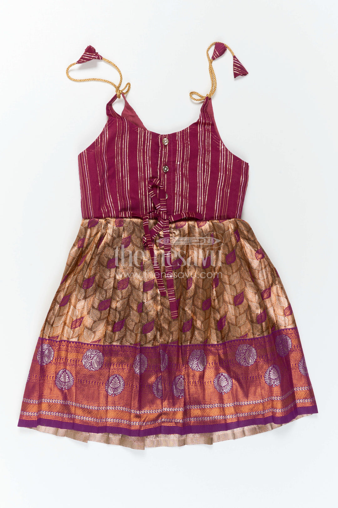 Toddler Girl Festive Tie up Dress for Traditional Celebrations