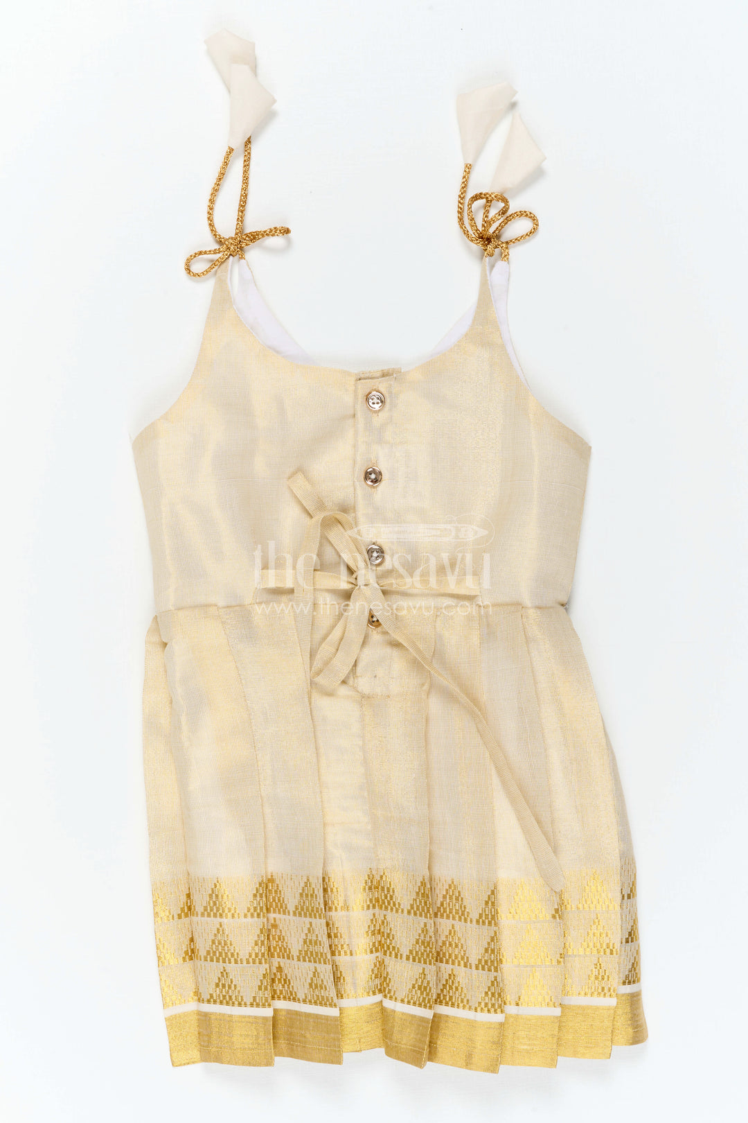 Baby Girl Cream Frock for Naming Ceremony and Parties