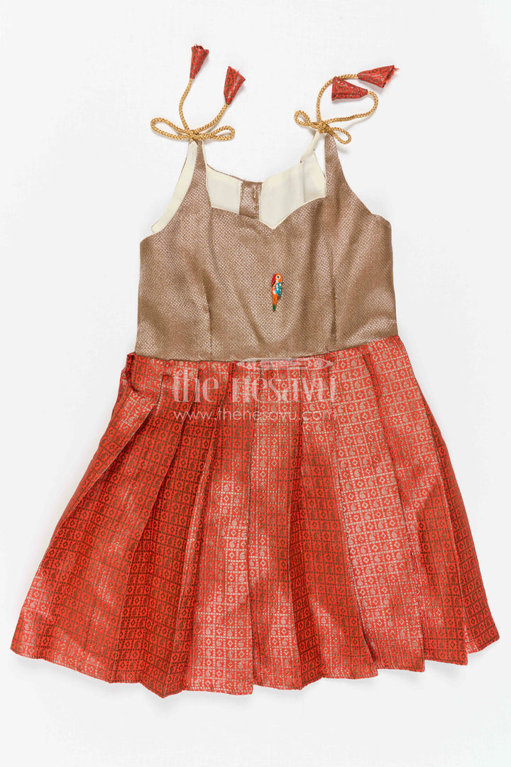 Girls Pink Tie up Frock for Weddings and Festive Occasions