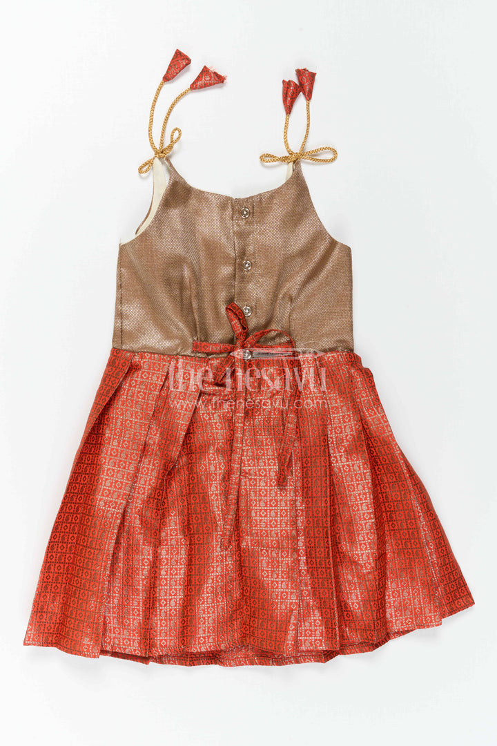 Girls Pink Tie up Frock for Weddings and Festive Occasions