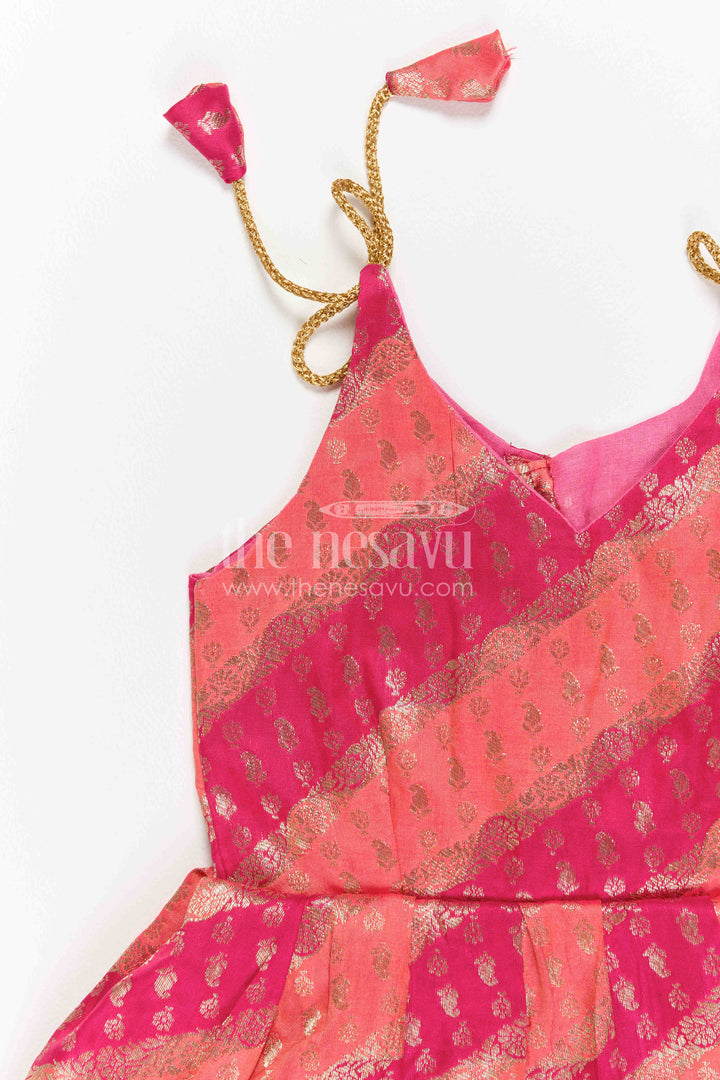 Girls Festive Tie up Frock for Weddings and Traditional Functions