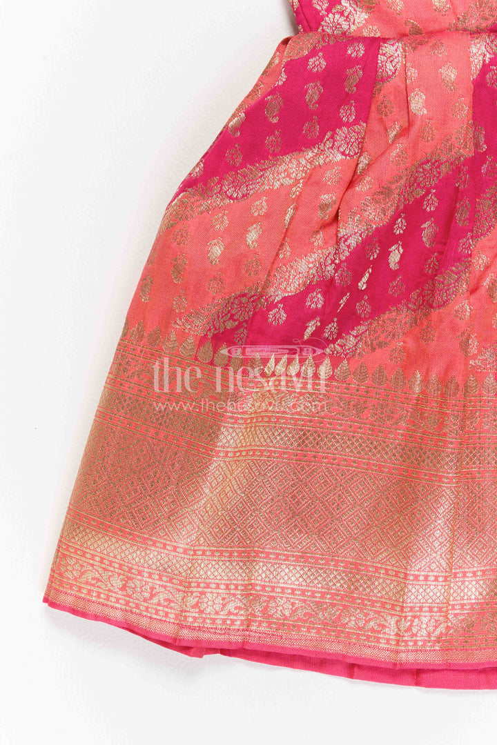 Girls Festive Tie up Frock for Weddings and Traditional Functions