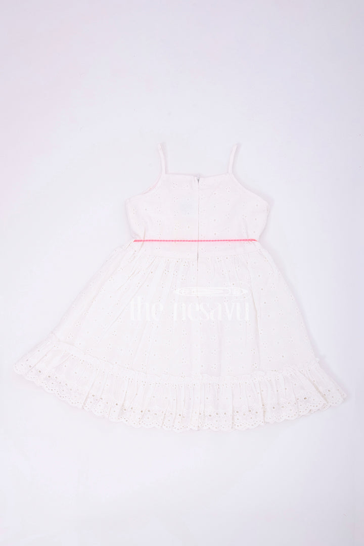 The Nesavu Baby Cotton Frocks Adorable Cotton Short Dress - Sleeveless Neon Embroidery Baby Frock Nesavu Adorable Cotton Short Dress - Nesavu | Neon Embroidery Baby Frock