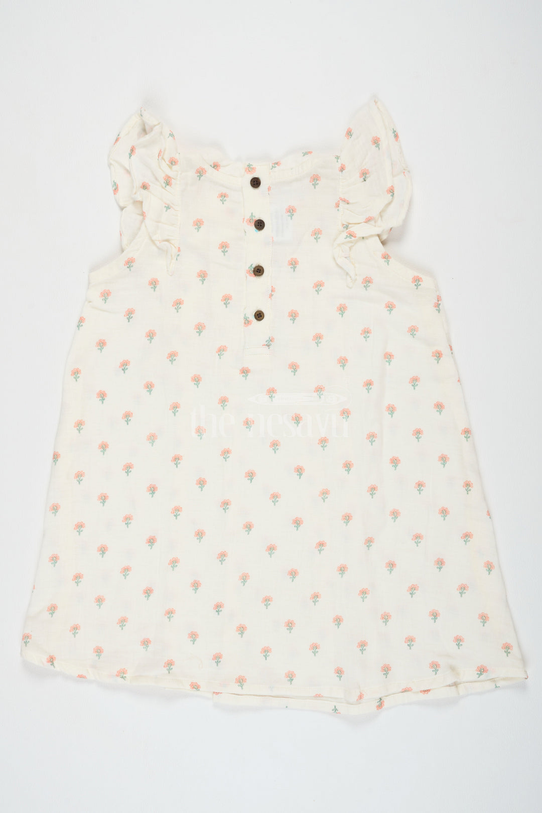 The Nesavu Girls Cotton Frock Adorable Girls Cotton Ka Frock in Double Cloth Muslin with Floral Embroidery Nesavu Buy Nesavu Girls Cotton Ka Frock Floral Embroidered Double Cloth Muslin  Elegant Comfortable Summer Dress Special Occasions