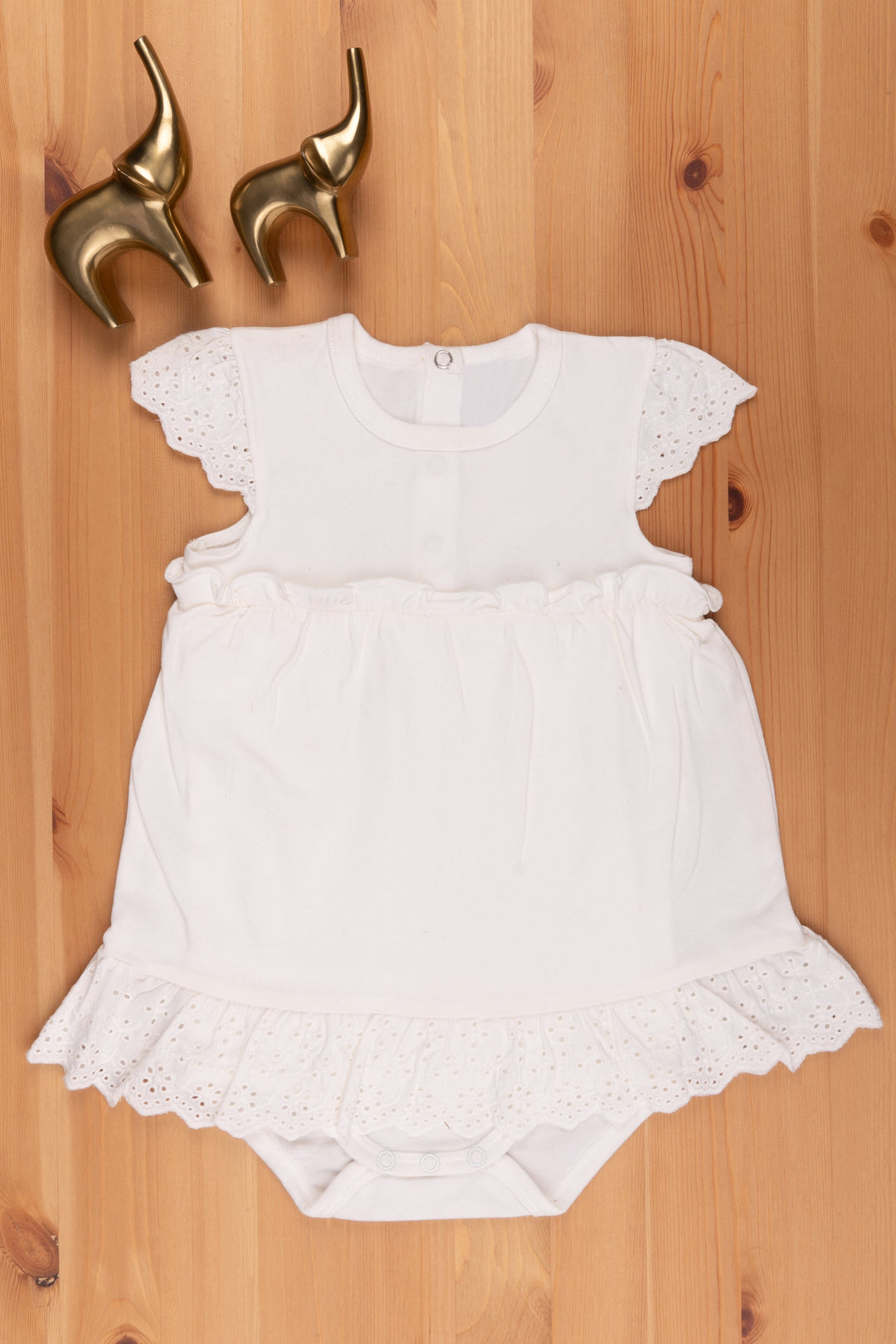The Nesavu Baby Rompers/Onesies Adorable Infant Dresses: Cute and Comfy Baby Outfits Nesavu 14 (6M) / White LIF001 Adorable Infant Dresses for Your Little One | Cute and Comfy Baby Outfits