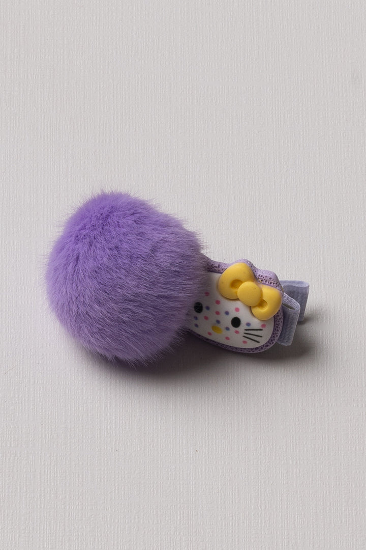 The Nesavu Hair Clip Adorable Kitty Pom-Pom Hair Clip for Kids Nesavu Cute Kitty Pom-Pom Hair Clip for Kids | Gentle & Fun Hair Accessory | The Nesavu