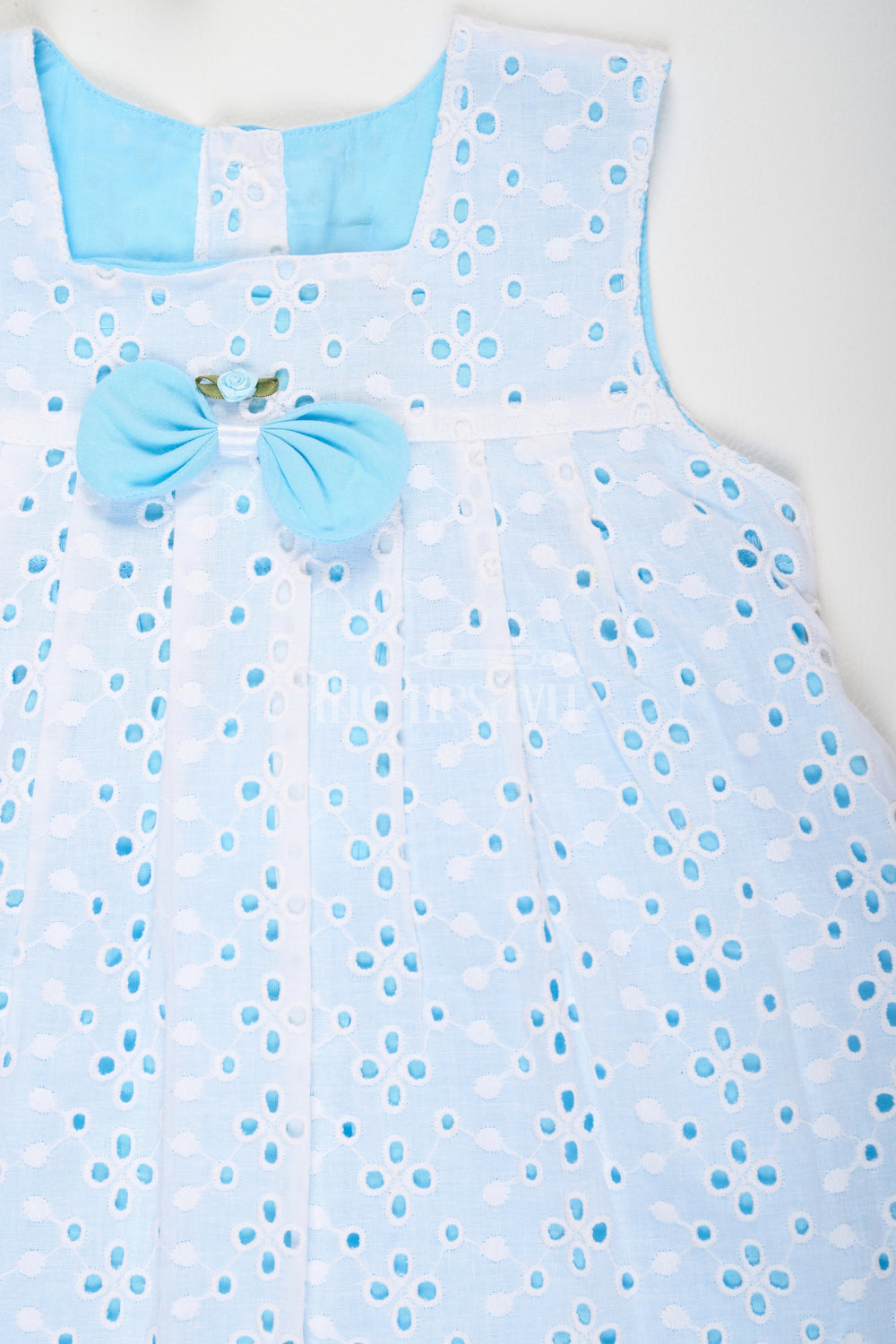 The Nesavu Baby Casual Sets Adorable White Chikan Kari Cotton Baby Girl Dress with Matching Bloomers Nesavu Adorable White Chikan Kari Cotton Baby Girl Dress with Matching Bloomers Nesavu