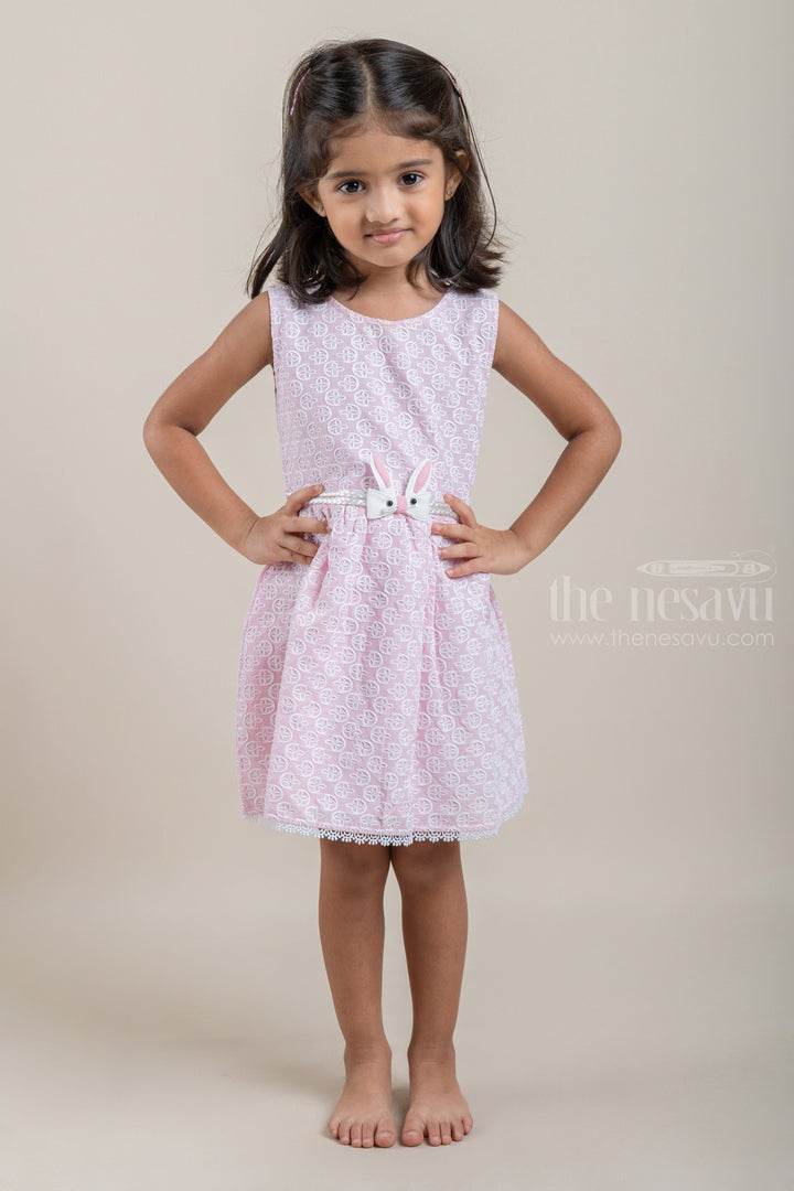 The Nesavu Baby Cotton Frocks All Over Floral Embroidered Pink Bamboo Cotton Frock For Baby Girls Nesavu 14 (6M) / Pink / Cotton BFJ424A All Over Floral Embroidered Pink Bamboo Cotton Baby Frock | The Nesavu