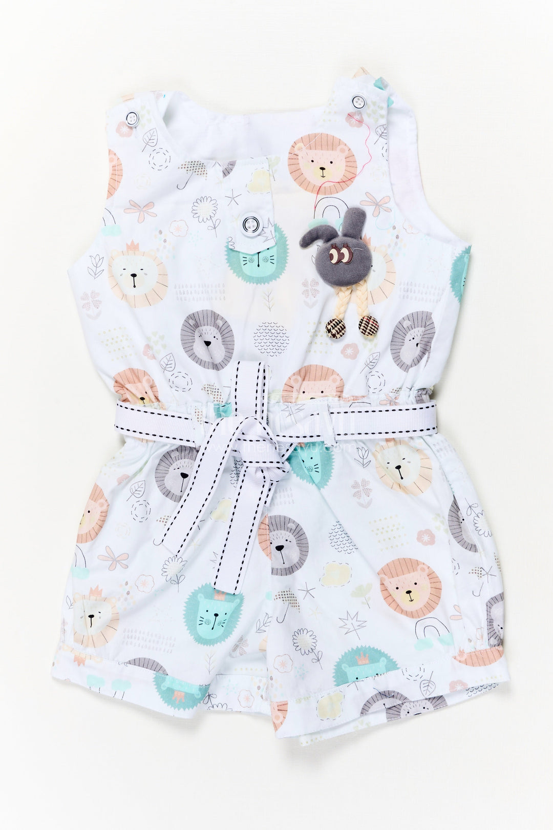 The Nesavu Baby Rompers/Onesies Animal Print Cotton Romper for Baby Boys and Girls Nesavu 16 (1Y) / Multicolor / Cotton Blend BFJ916A-16 Nesavu unisex baby romper with animal print and toy detail – perfect for playtime and travel