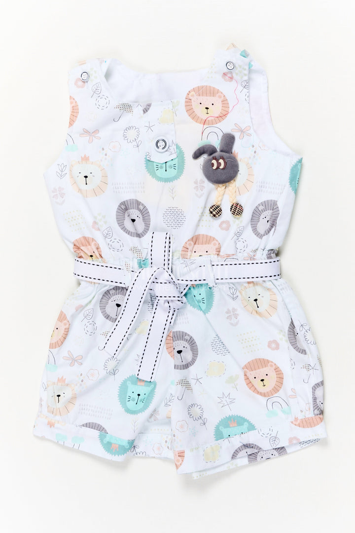 The Nesavu Baby Rompers/Onesies Animal Print Cotton Romper for Baby Boys and Girls Nesavu 16 (1Y) / Multicolor / Cotton Blend BFJ916A-16 Nesavu unisex baby romper with animal print and toy detail – perfect for playtime and travel