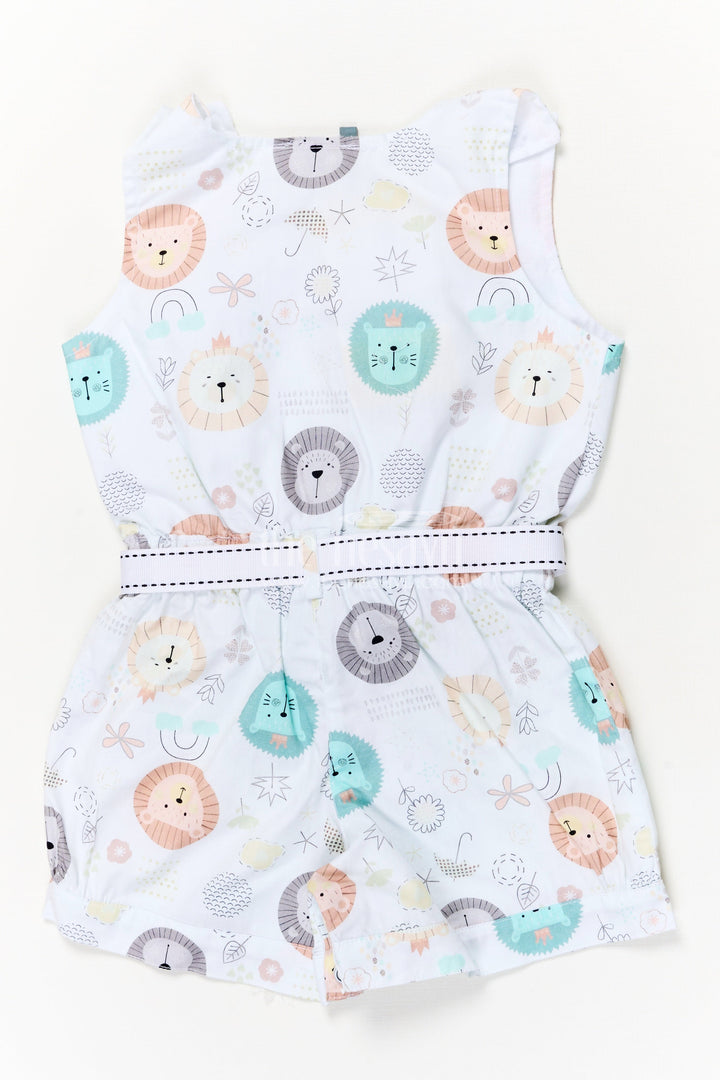 The Nesavu Baby Rompers/Onesies Animal Print Cotton Romper for Baby Boys and Girls Nesavu Nesavu unisex baby romper with animal print and toy detail – perfect for playtime and travel