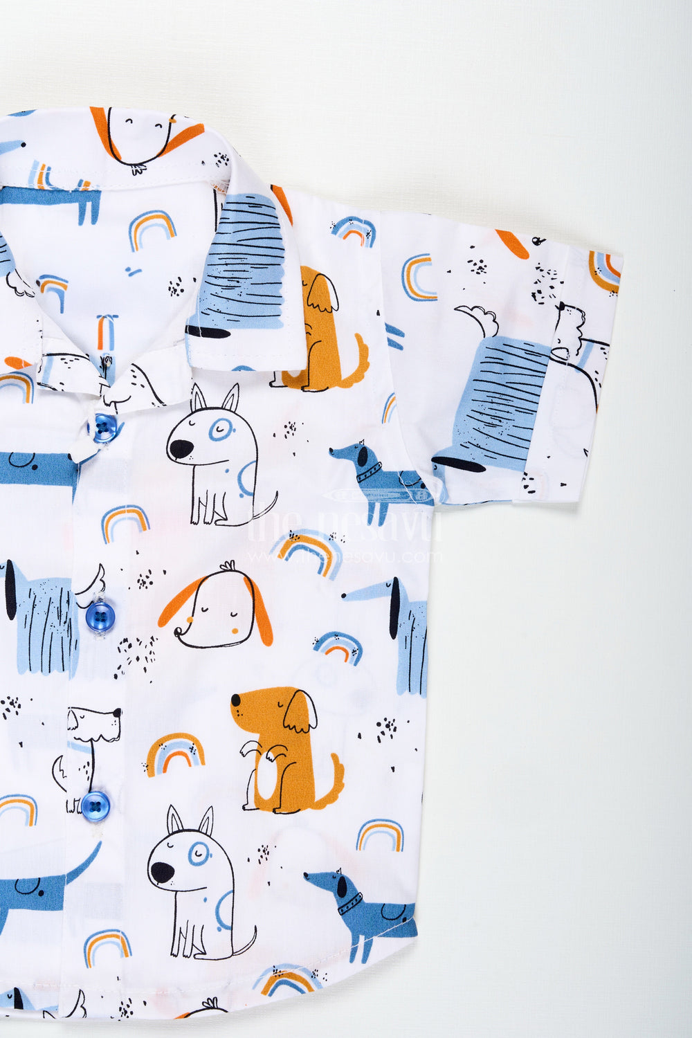 The Nesavu Boys Casual Set Animal Print Shirt and Shorts Set for Baby Boys Nesavu Nesavu Cotton Animal Print Shirt Shorts Set Baby Boys Jungle Theme Soft Fabric