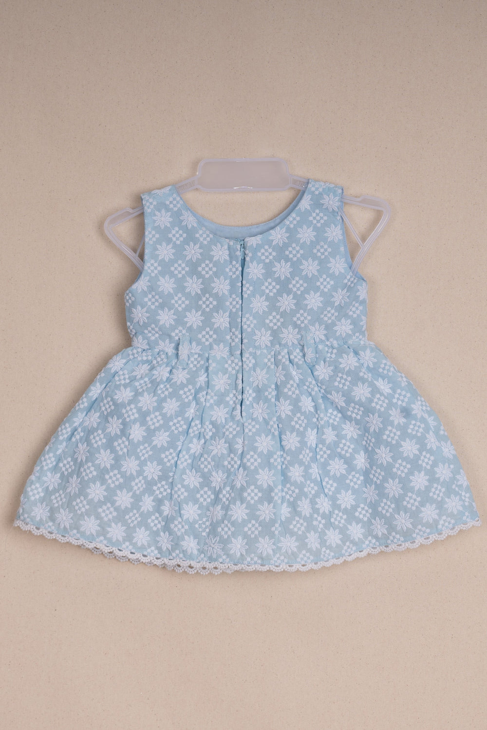 The Nesavu Baby Cotton Frocks Attractive Floral Embroidered Blue Casual Frock For Baby Girls Nesavu Premium Dress For Girls | Trendy Kids Frock Collection | The Nesavu