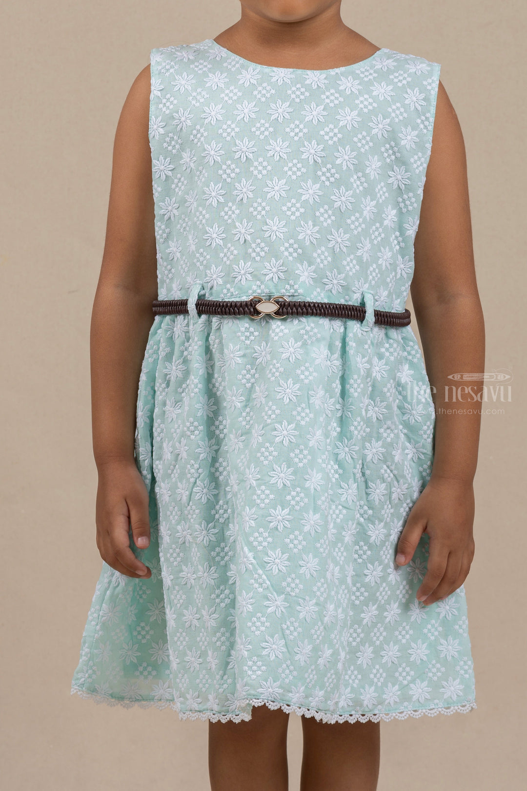 The Nesavu Baby Frock / Jhabla Attractive Floral Embroidered Green Casual Frock For Baby Girls psr silks Nesavu
