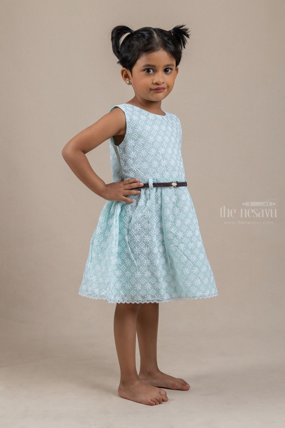 The Nesavu Baby Frock / Jhabla Attractive Floral Embroidered Green Casual Frock For Baby Girls psr silks Nesavu