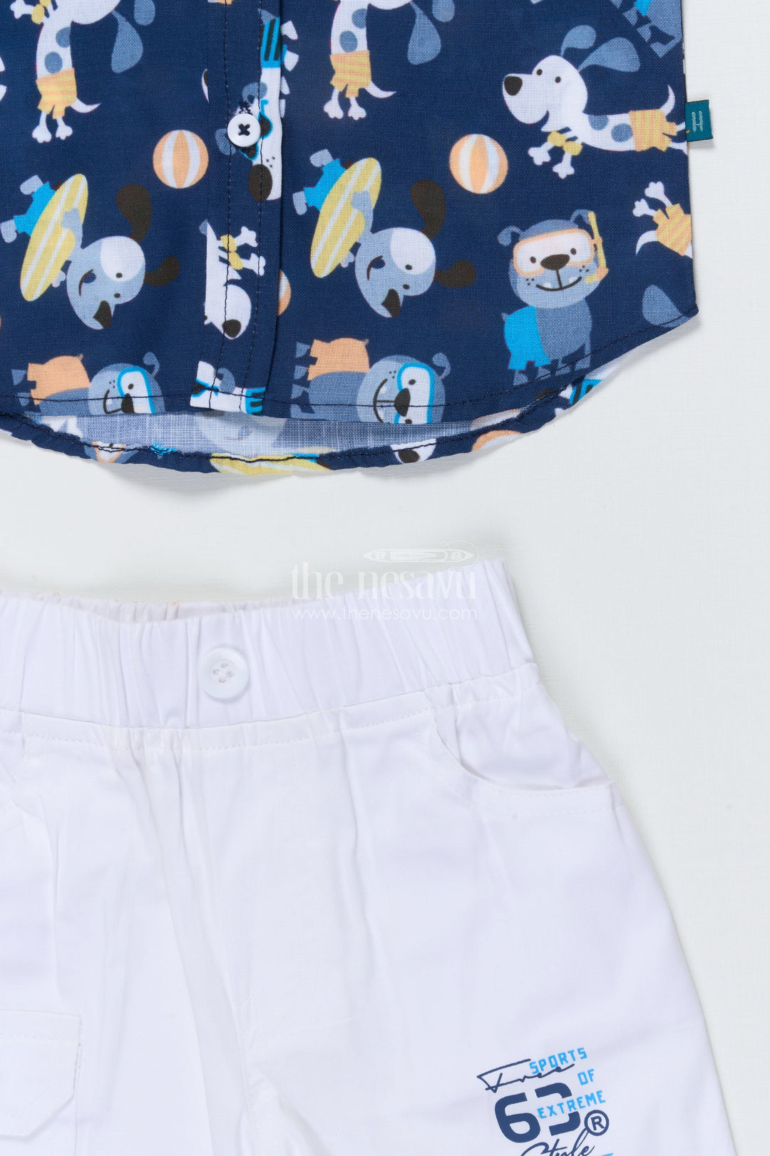 The Nesavu Boys Casual Set Baby Boy Casual Cotton Set with Digital Printed Shirt and Shorts Nesavu Nesavu baby boy digital print cotton casual set with shirt and shorts for daily wear