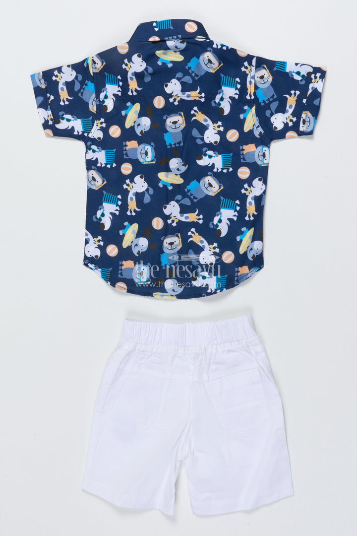 The Nesavu Boys Casual Set Baby Boy Casual Cotton Set with Digital Printed Shirt and Shorts Nesavu Nesavu baby boy digital print cotton casual set with shirt and shorts for daily wear