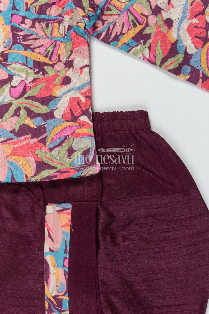 The Nesavu Boys Dothi Set Baby Boy Dhoti Kurta Set for Festive Functions and Cultural Days Nesavu Nesavu baby boy dhoti kurta set for festive events and ethnic school functions